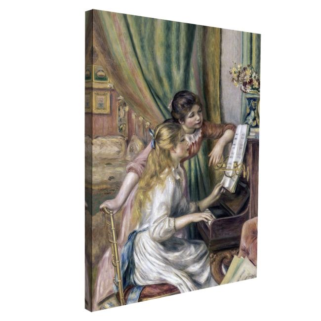 Canvas print Young girls at the piano, Renoir