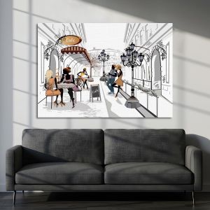 Canvas print Cafe in the old city
