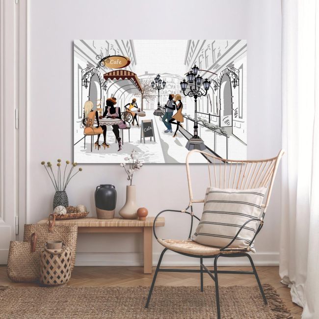 Canvas print Cafe in the old city