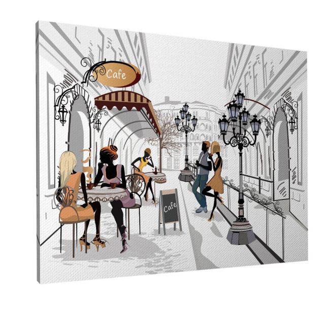 Canvas print Cafe in the old city