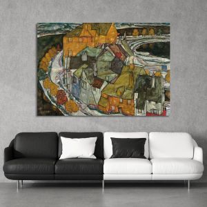 Canvas print Island city, Schiele Egon