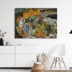Canvas print Island city, Schiele Egon