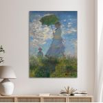 Canvas print Woman with a parasol, Monet