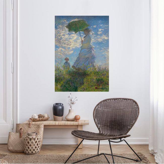 Canvas print Woman with a parasol, Monet