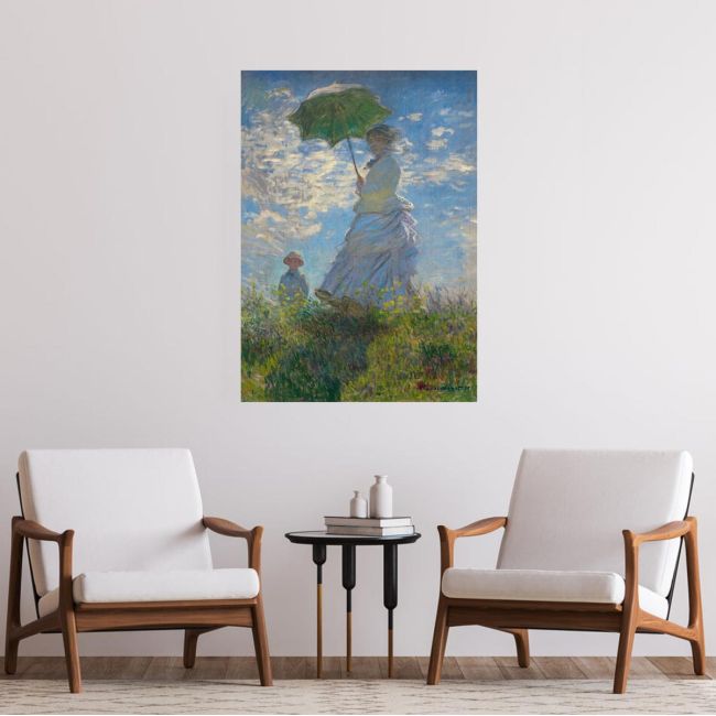 Canvas print Woman with a parasol, Monet