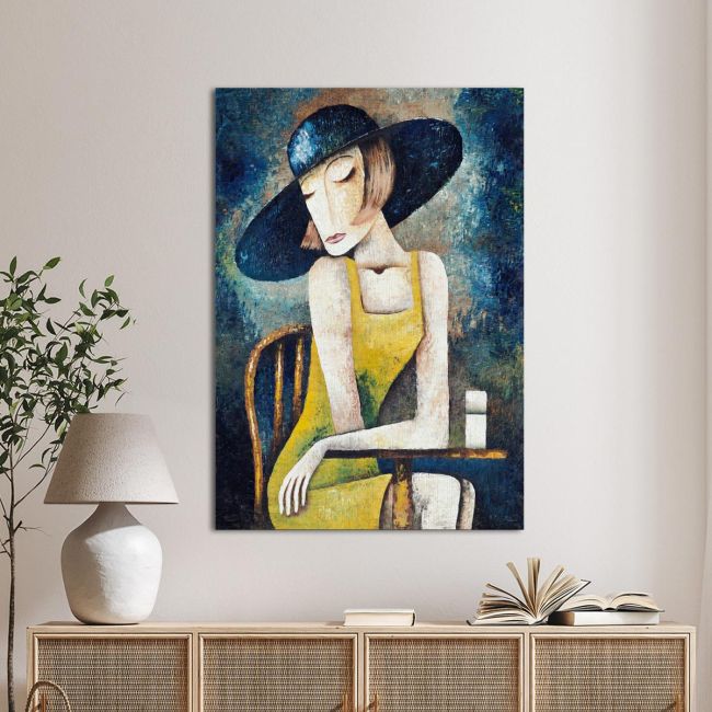Canvas print Lady in cafe II