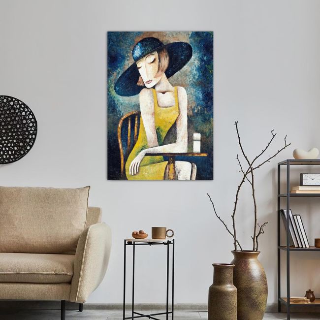 Canvas print Lady in cafe II