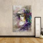 Canvas print Beautiful woman in a hat