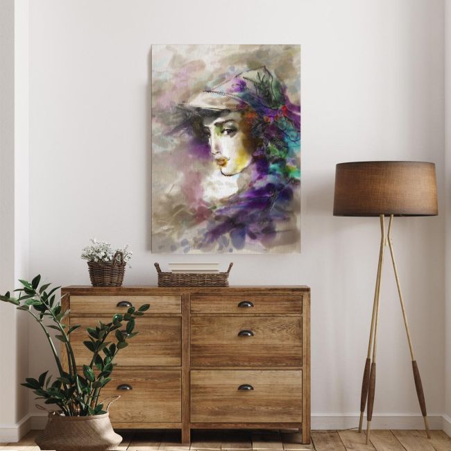 Canvas print Beautiful woman in a hat