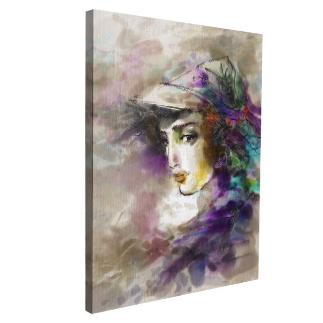 Canvas print Beautiful woman in a hat
