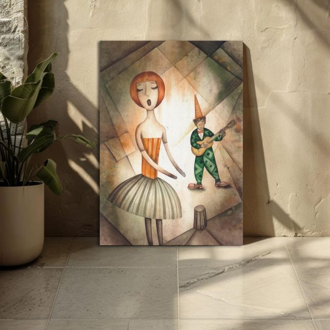 Canvas print Singer and harlequin