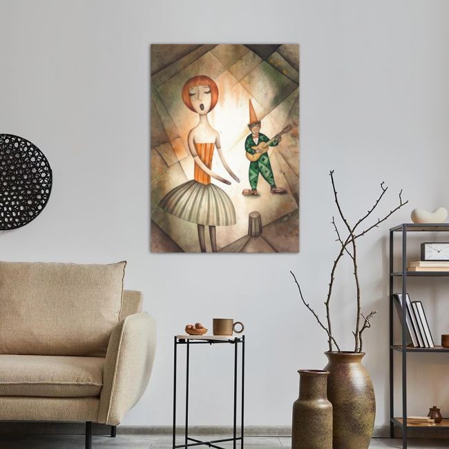 Canvas print Singer and harlequin