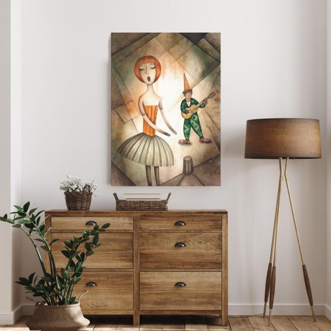 Canvas print Singer and harlequin