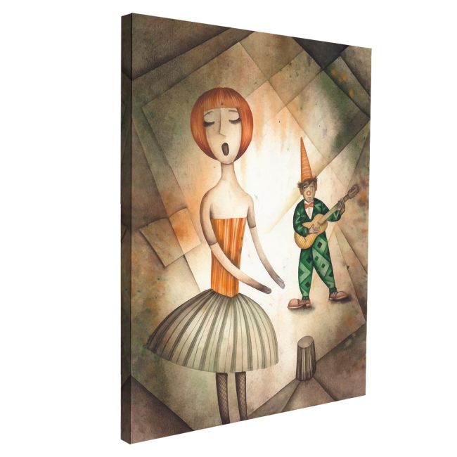 Canvas print Singer and harlequin