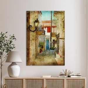 Πίνακας σε καμβά Old greek street