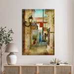 Canvas print Old greek street