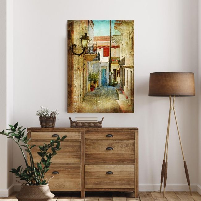 Πίνακας σε καμβά Old greek street