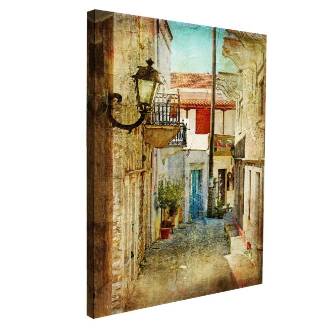 Canvas print Old greek street