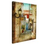 Canvas print Old greek street