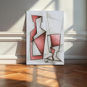 Πίνακας σε καμβά A bottle and glass