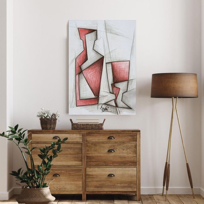 Canvas print A bottle and glass