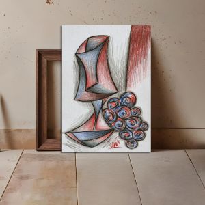 Πίνακας σε καμβά Glass with grape