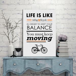 Πίνακας σε καμβά Life is a like riding a bicycle