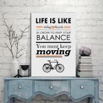 Πίνακας σε καμβά Life is a like riding a bicycle