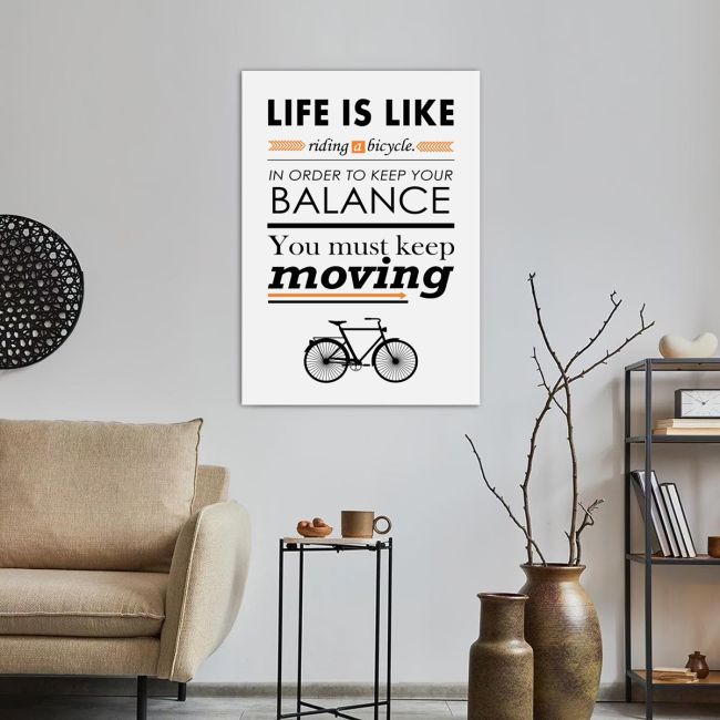 Πίνακας σε καμβά Life is a like riding a bicycle