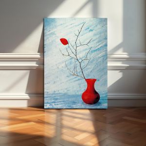 Πίνακας σε καμβά Red leaf