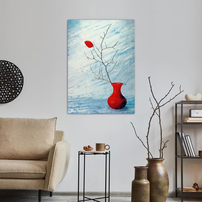 Canvas print Red leaf