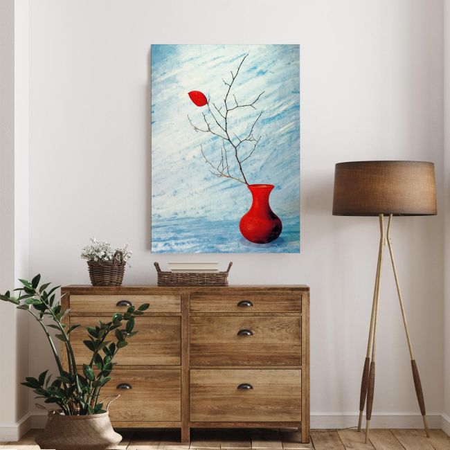 Canvas print Red leaf