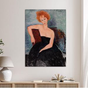 Canvas print Redheaded girl in evening dress, Amedeo Modigliani