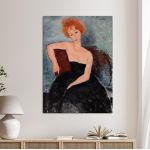 Πίνακας ζωγραφικής Redheaded girl in evening dress, Amedeo Modigliani