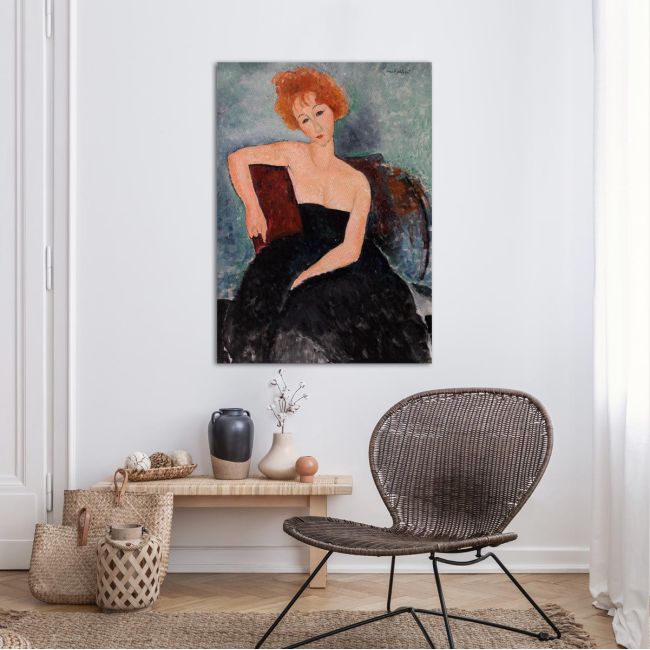 Πίνακας ζωγραφικής Redheaded girl in evening dress, Amedeo Modigliani