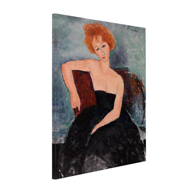 Πίνακας ζωγραφικής Redheaded girl in evening dress, Amedeo Modigliani