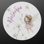 Wooden figure printedRomantic fairy with flower