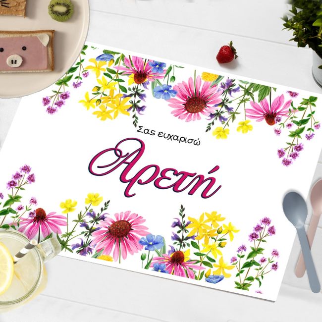 Summer flowers paintedDisposable Placemats for Baptism