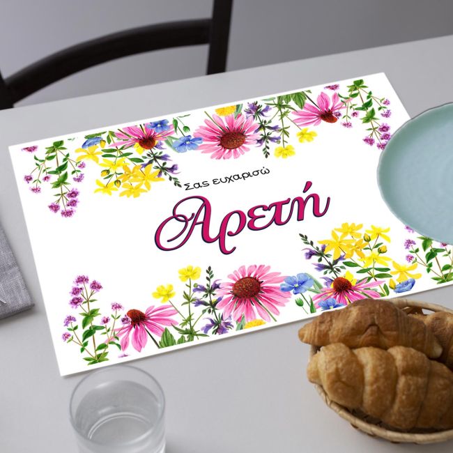 Summer flowers paintedDisposable Placemats for Baptism