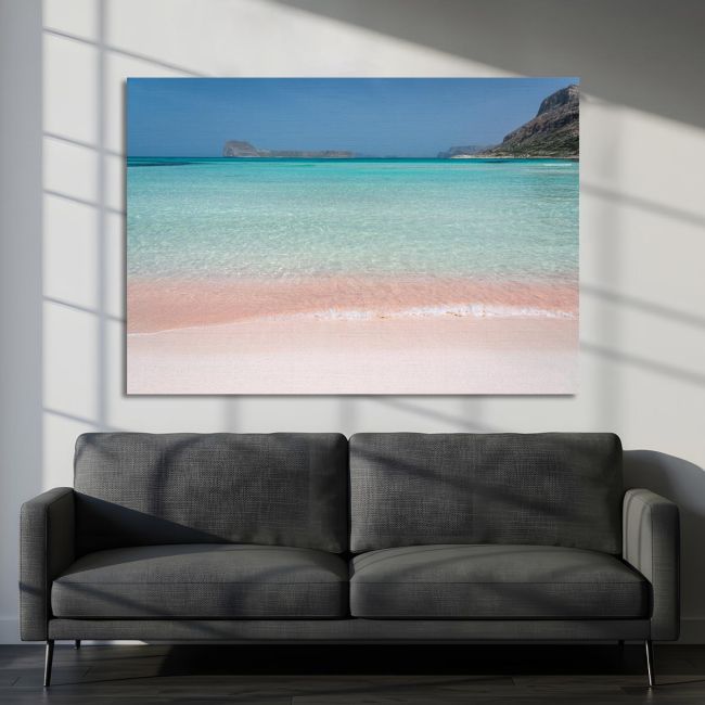 Canvas print Pink sand on Balos beach