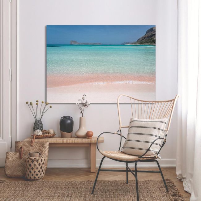 Canvas print Pink sand on Balos beach