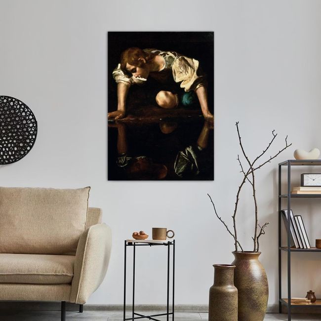 Πίνακας ζωγραφικήςΝάρκισσος, Caravaggio, κάθετος