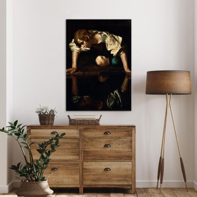 Πίνακας ζωγραφικήςΝάρκισσος, Caravaggio, κάθετος