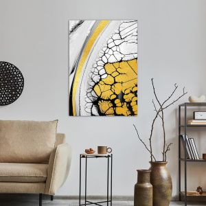 Πίνακας ζωγραφικής Abstract white and yellow 2