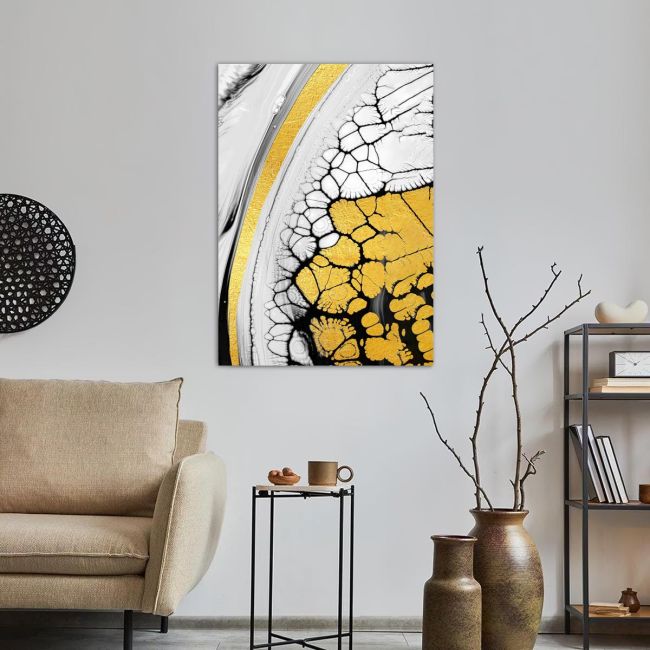 Canvas print Abstract white and yellow