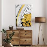 Canvas print Abstract white and yellow