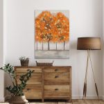 Πίνακας σε καμβά Orange trees κάθετο