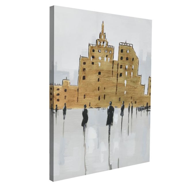Πίνακας σε καμβά Human figures in the brown city I κάθετος