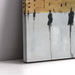Canvas print Human figures in the brown city I vertical
