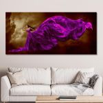 Canvas print Woman in mauve dress, panoramic